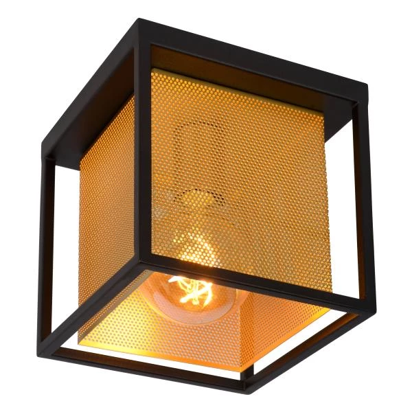 Lucide SANSA - Flush ceiling light - 1xE27 - Black - detail 2